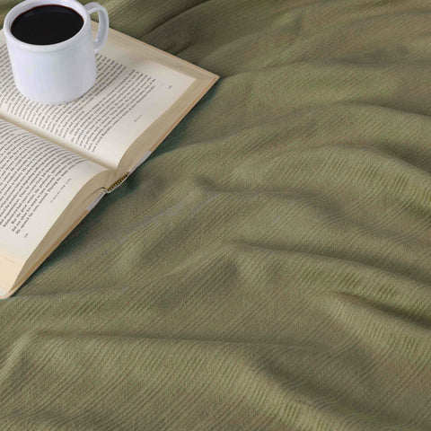 Milan Cotton Textured Jacquard Striped Lightweight Woven Blanket