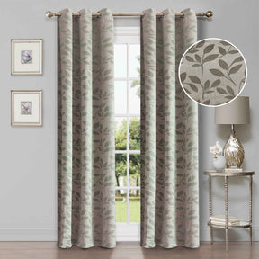 Leaves Room Darkening Blackout Curtain Panel Sets 8 Pieces