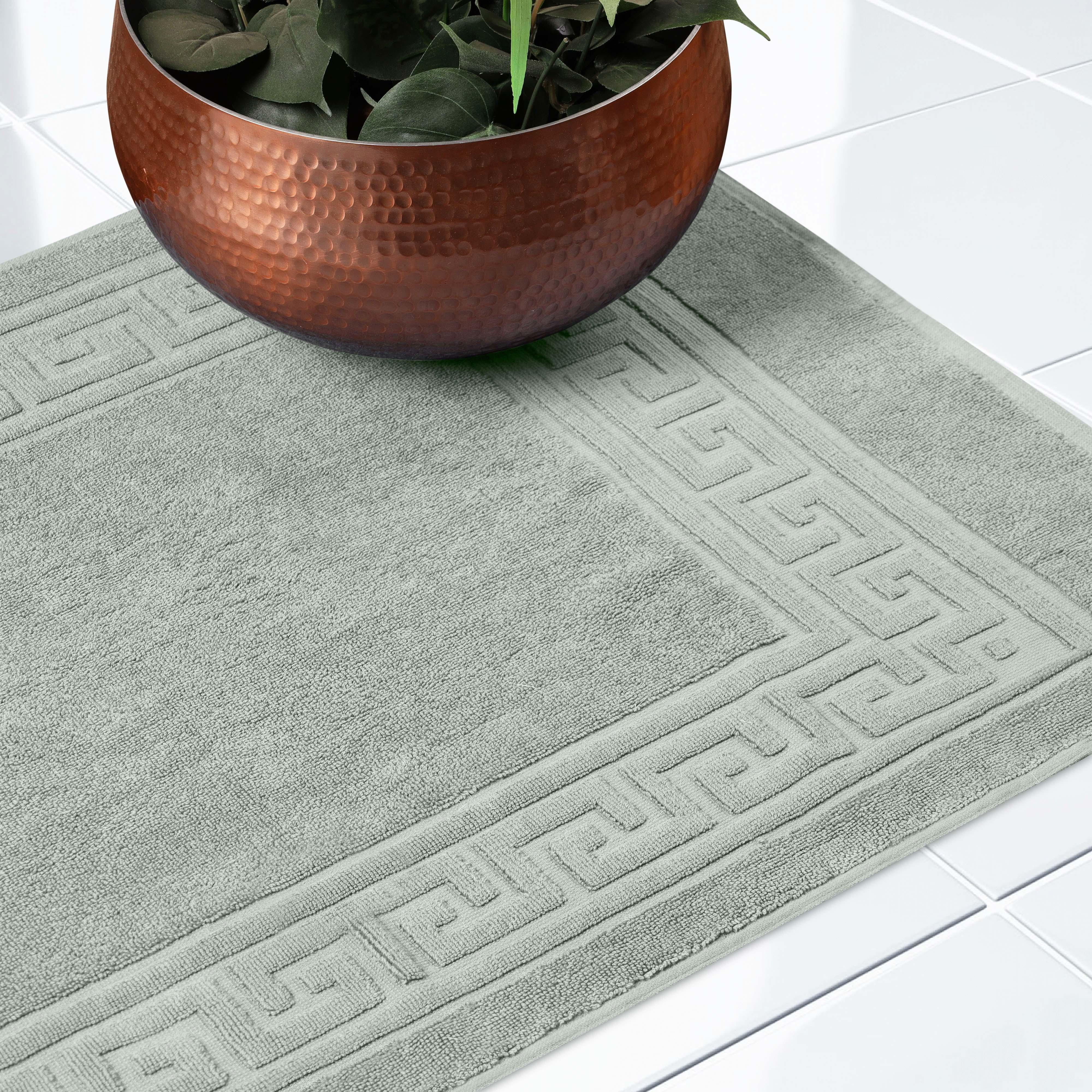 Egyptian Cotton Greek Key Infinity Border Bath Mat Set of 2