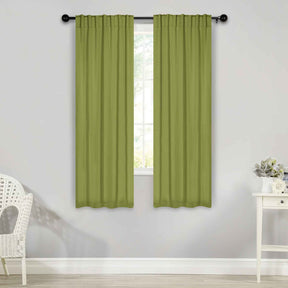 Solid Room Darkening Blackout Curtain Panels, Back Tabs, Set of 2