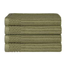 Soho Ribbed Cotton Absorbent Bath Towel Set of 4