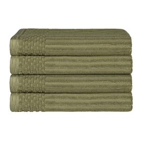 Soho Ribbed Cotton Absorbent Bath Towel Set of 4