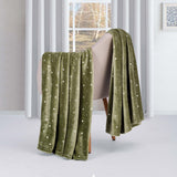 Fleece Plush Medium Weight Fluffy Soft Decorative Polka Dot Blanket