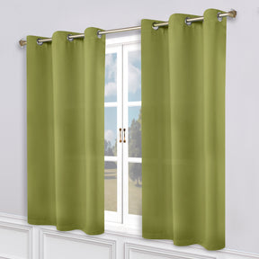 Classic Modern Solid Room Darkening Blackout Curtain Panels, Set of 2