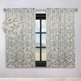 Leaves Room Darkening Back Tabs Blackout Curtain Panels, Set of 2