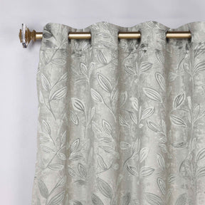 Leaves Room Darkening Washable Blackout Curtain Panels, Set of 2