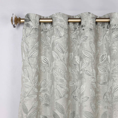 Leaves Room Darkening Washable Blackout Curtain Panels, Set of 2