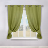 Classic Modern Solid Room Darkening Blackout Curtain Panels, Set of 2
