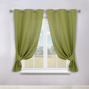 Classic Modern Solid Room Darkening Blackout Curtain Panels, Set of 2
