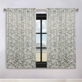 Leaves Room Darkening Back Tabs Blackout Curtain Panels, Set of 2
