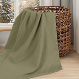 Milan Cotton Textured Jacquard Striped Lightweight Woven Blanket