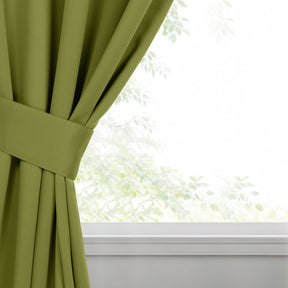 Classic Modern Solid Room Darkening Blackout Curtain Panels, Set of 2