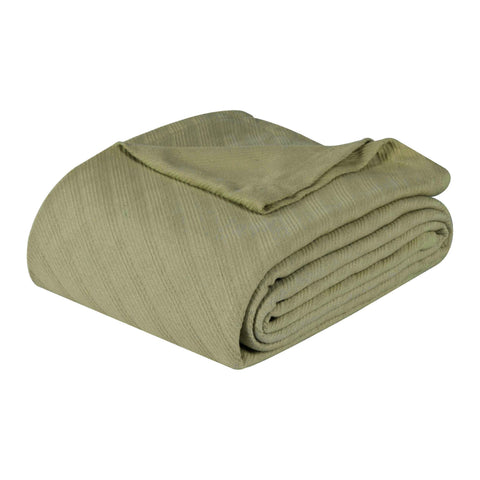 Milan Cotton Textured Jacquard Striped Lightweight Woven Blanket