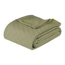 Milan Cotton Textured Jacquard Striped Lightweight Woven Blanket
