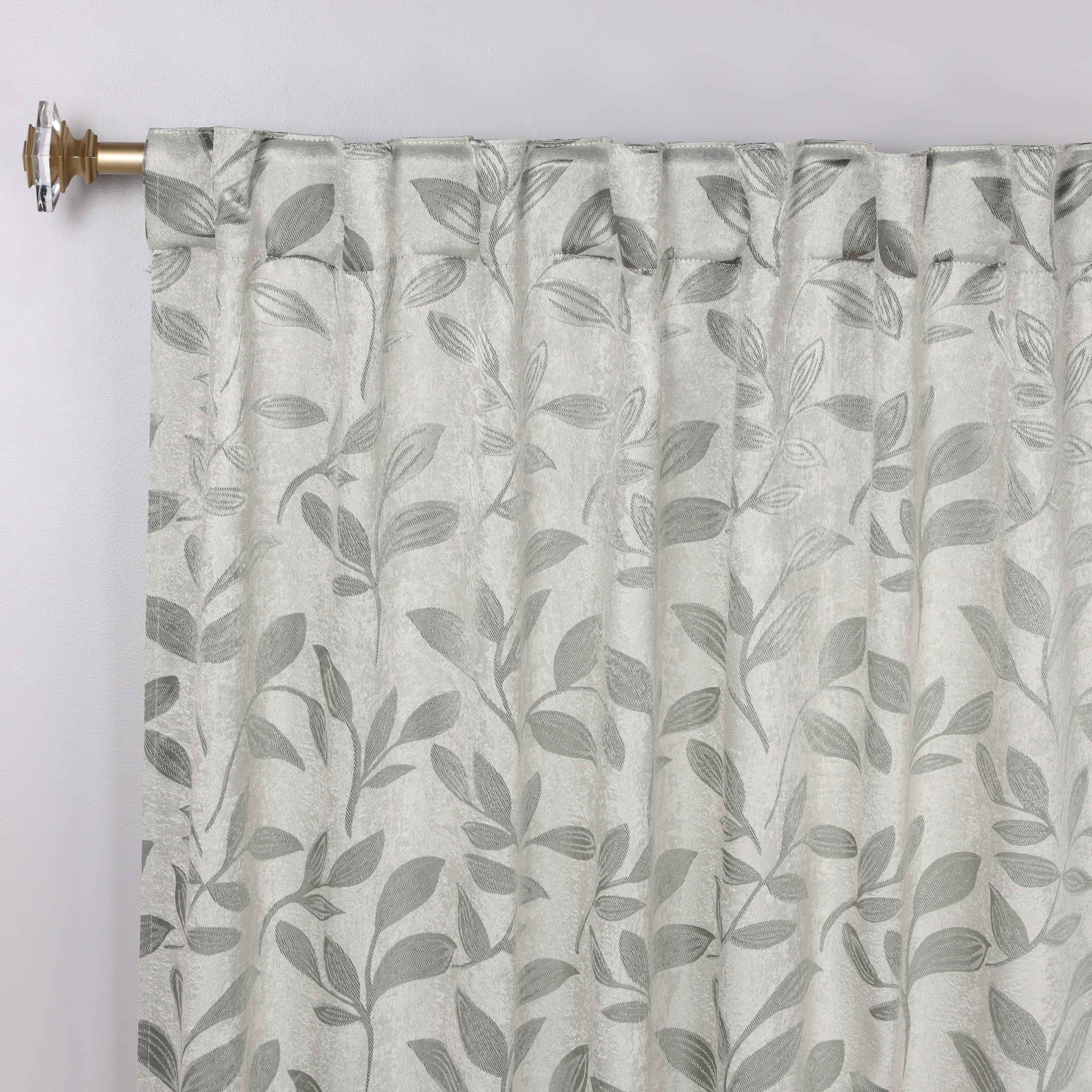 Leaves Room Darkening Back Tabs Blackout Curtain Panels, Set of 2