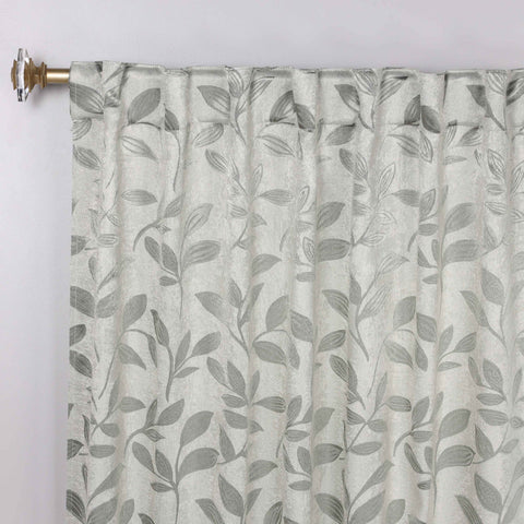 Leaves Room Darkening Back Tabs Blackout Curtain Panels, Set of 2