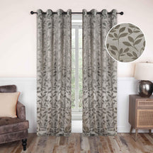 Leaves Machine Washable Room Darkening Blackout Curtains 4 Pieces