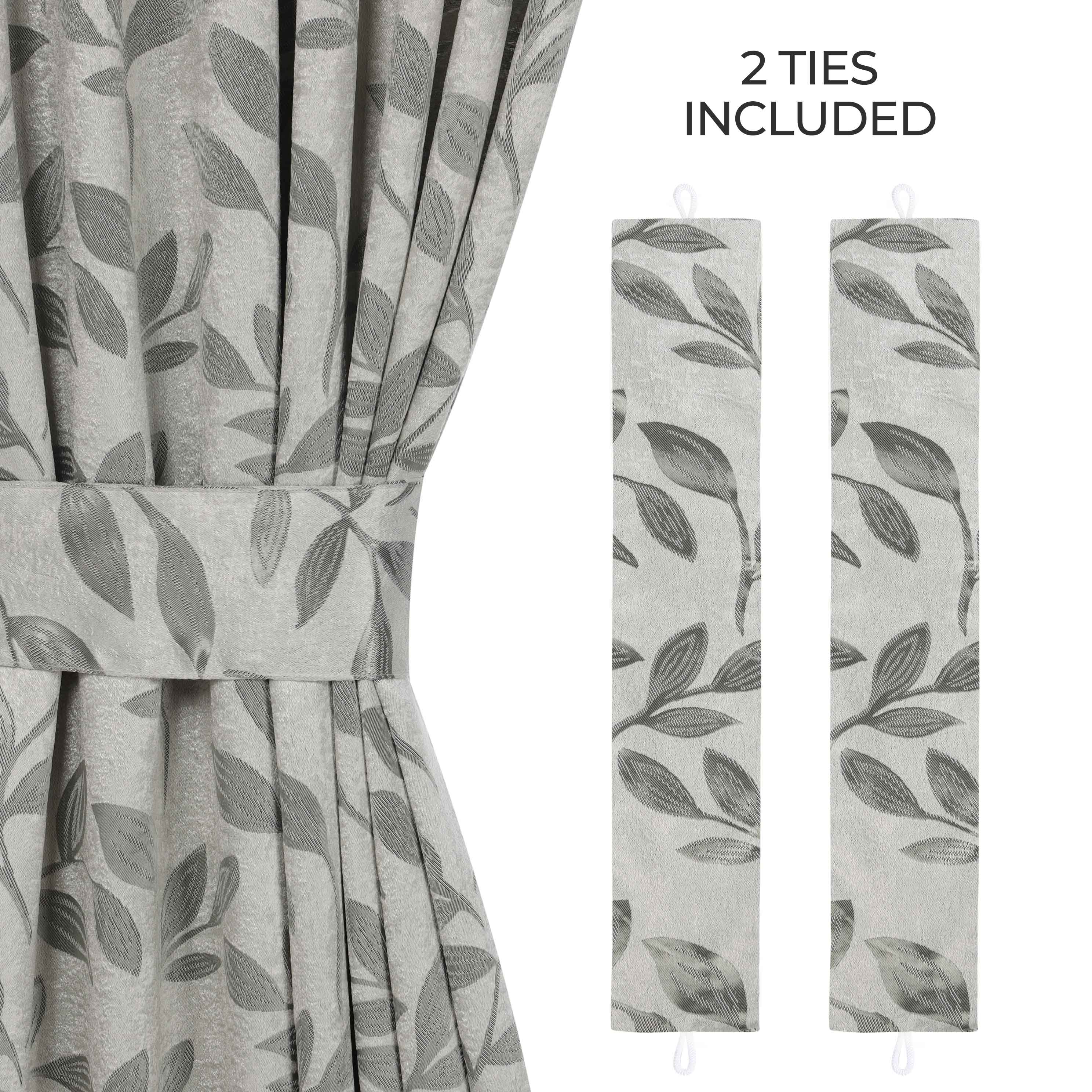Leaves Room Darkening Washable Blackout Curtain Panels, Set of 2