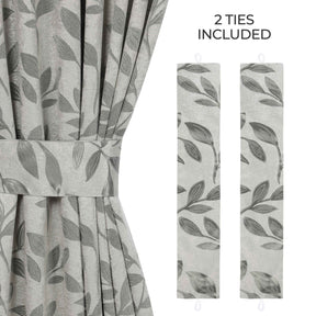 Leaves Room Darkening Washable Blackout Curtain Panels, Set of 2