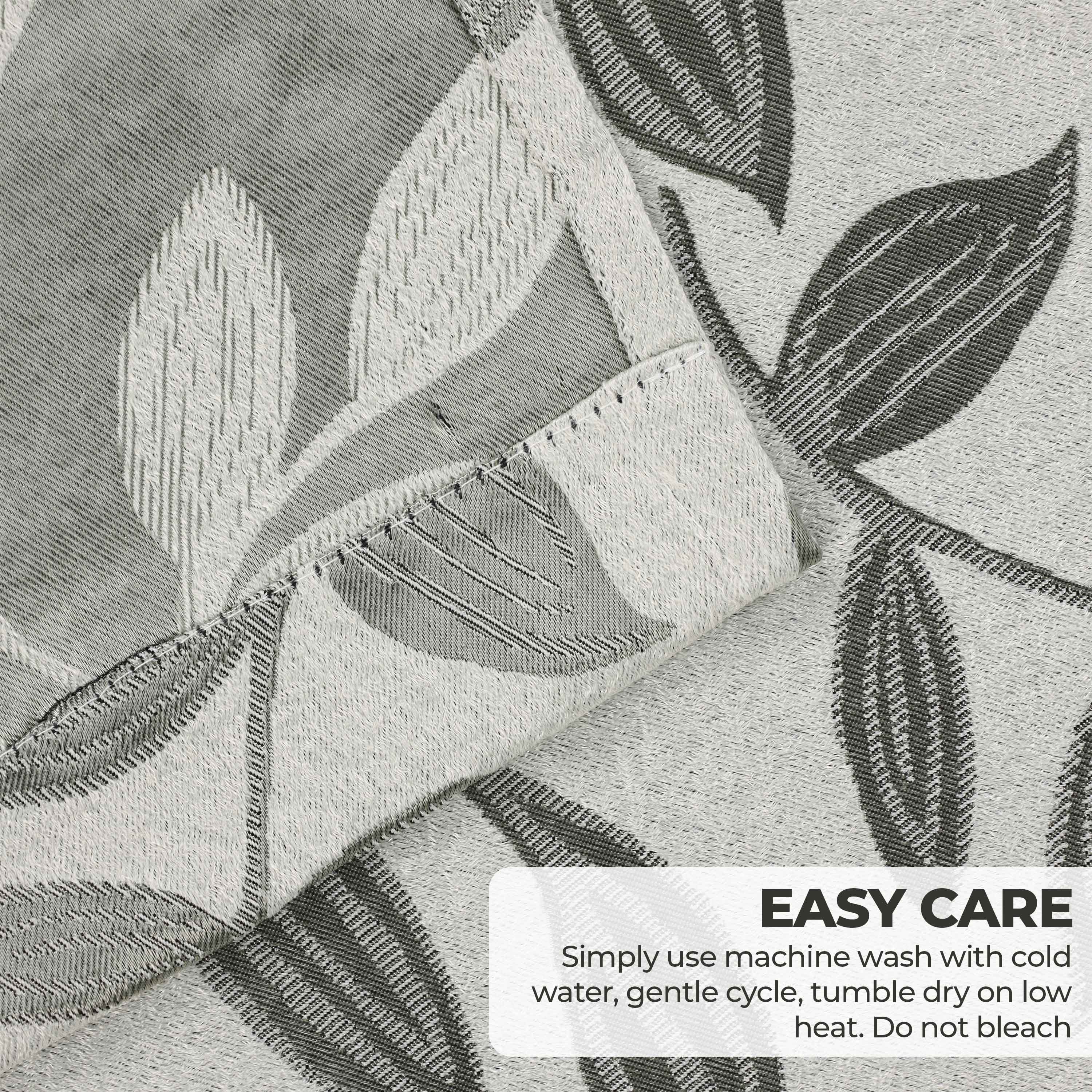 Leaves Room Darkening Washable Blackout Curtain Panels, Set of 2
