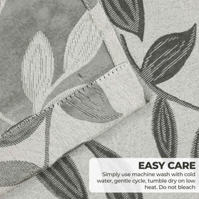 Leaves Room Darkening Washable Blackout Curtain Panels, Set of 2