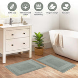 Egyptian Cotton Greek Key Infinity Border Bath Mat Set of 2