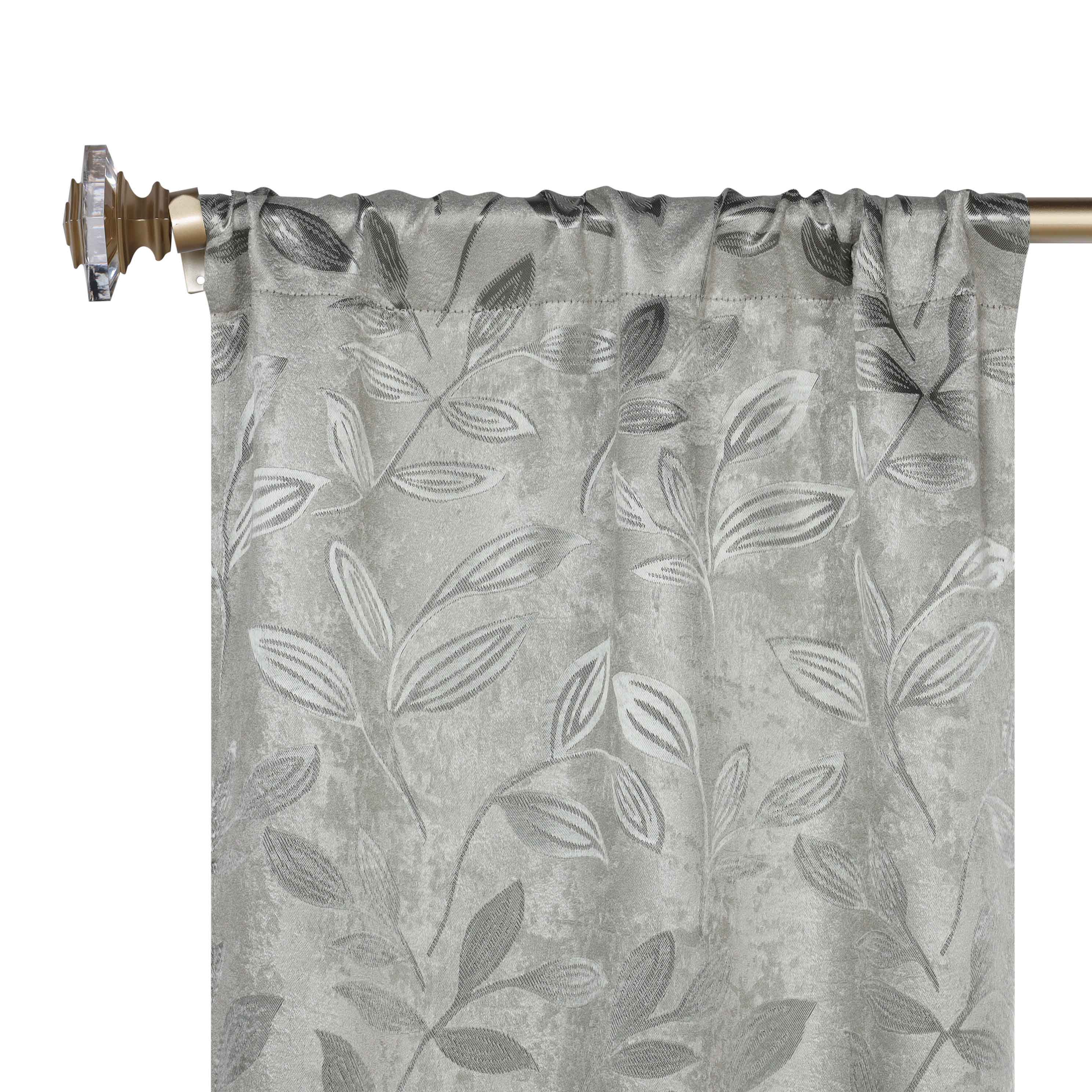 Leaves Room Darkening Washable Blackout Curtain Panels, Set of 2