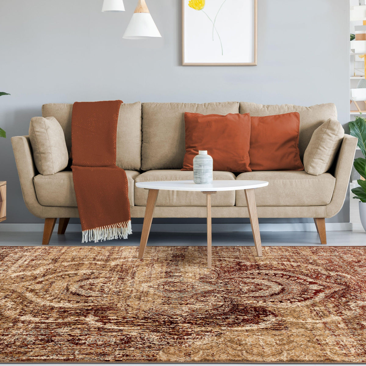 Salford Vintage Abstract Medallion Plush Indoor Area Rug Or Runner