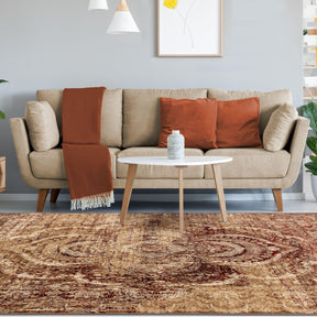 Salford Vintage Abstract Medallion Plush Indoor Area Rug Or Runner