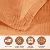 Lightweight Cotton Bedspread Sets 3-Piece Geometric Fret Jacquard Matelassé Scalloped