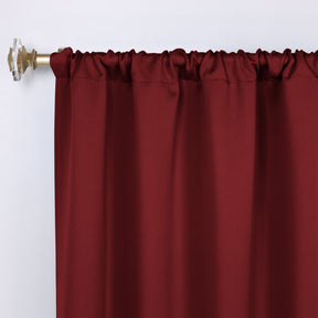 Solid Room Darkening Rod Pocket Blackout Curtain Panels, Set of 2