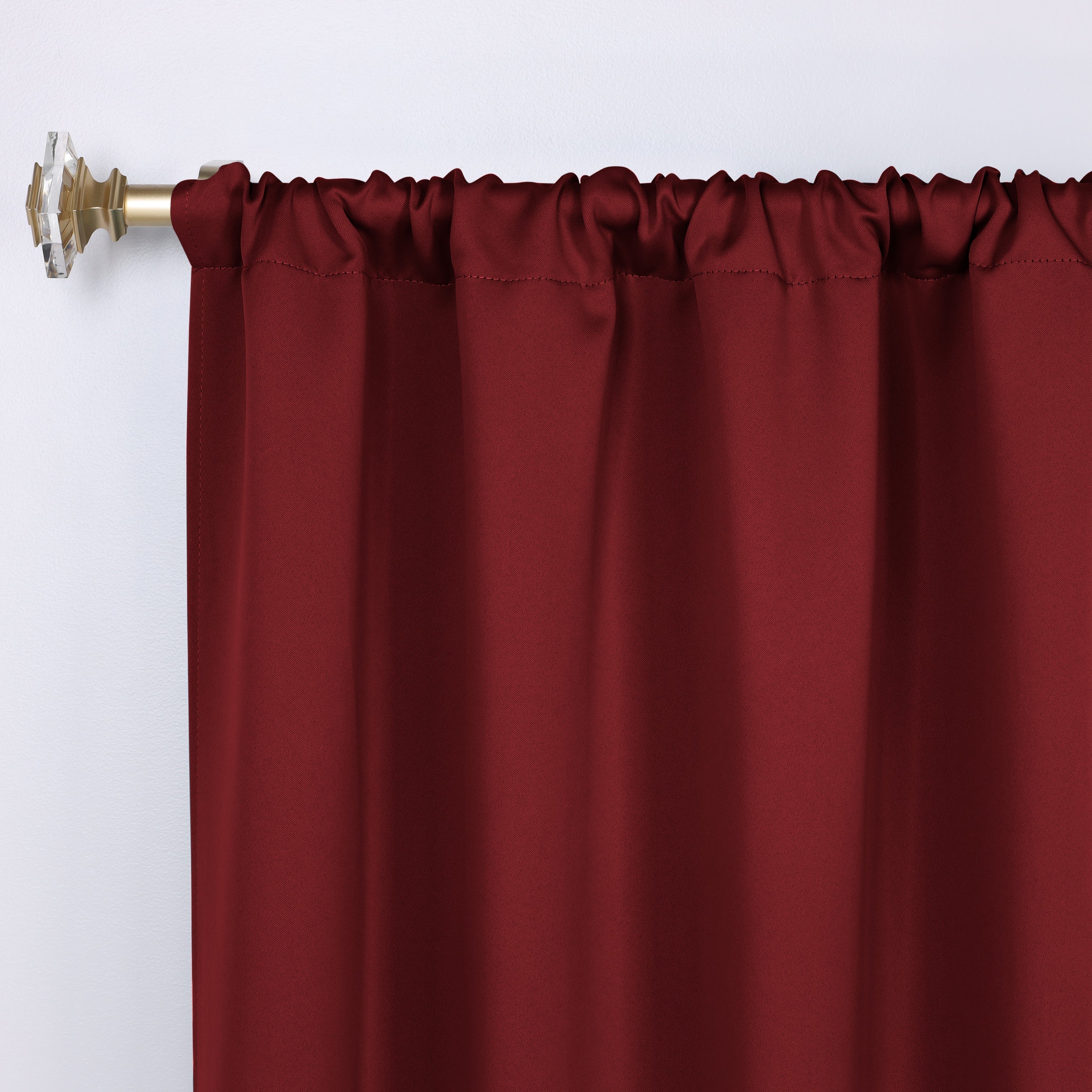 Solid Room Darkening Rod Pocket Blackout Curtain Panels, Set of 2