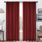 Blackout Window Curtains Solid Room Darkening Back Tab Set of 2