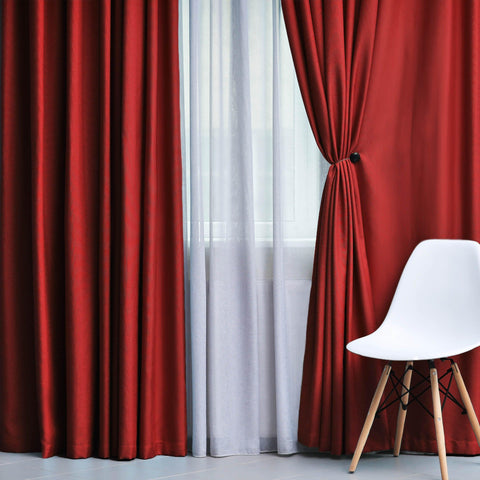Modern Blackout Window Curtains Solid Room Darkening Set of 2