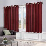 Classic Modern Solid Room Darkening Blackout Curtain Panels, Set of 2