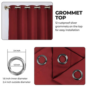 Classic Modern Solid Room Darkening Blackout Curtain Panels, Set of 2