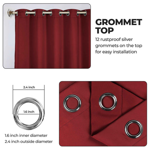 Blackout Window Curtains Classic Modern Room Darkening Set of 2
