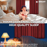 Solid Room Darkening Rod Pocket Blackout Curtain Panels, Set of 2