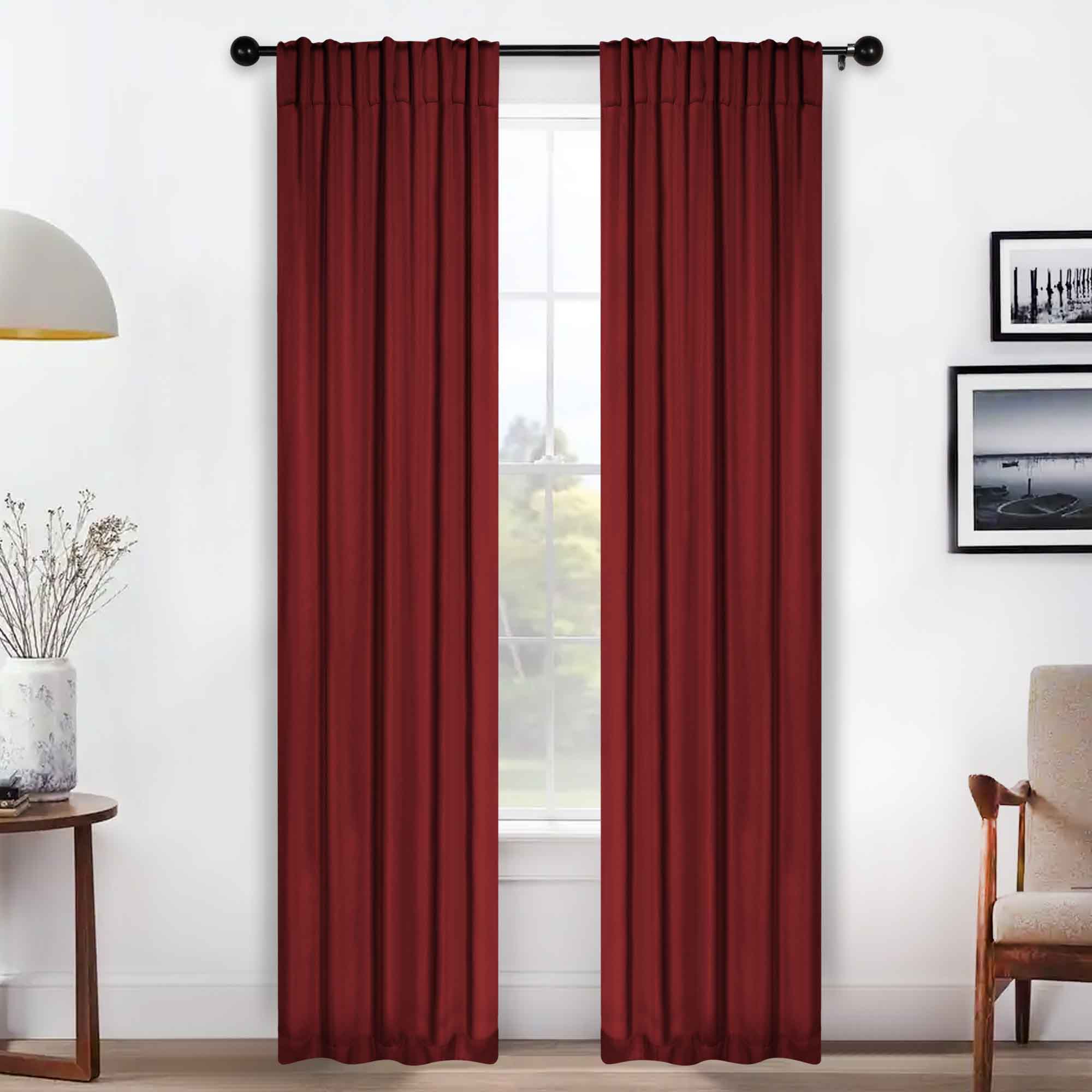 Solid Room Darkening Blackout Curtain Panels, Back Tabs, Set of 2
