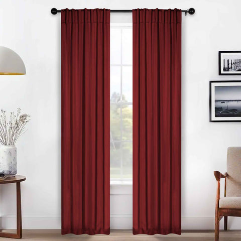 Solid Room Darkening Blackout Curtain Panels, Back Tabs, Set of 2