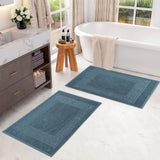 Egyptian Cotton Greek Key Infinity Border Bath Mat Set of 2