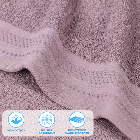 Cotton Waffle Border Hand Towel Set 6-Piece - Honeycomb
