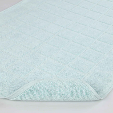 Nora Cotton Thick Solid Checkered Washable Bath Mat Set of 2