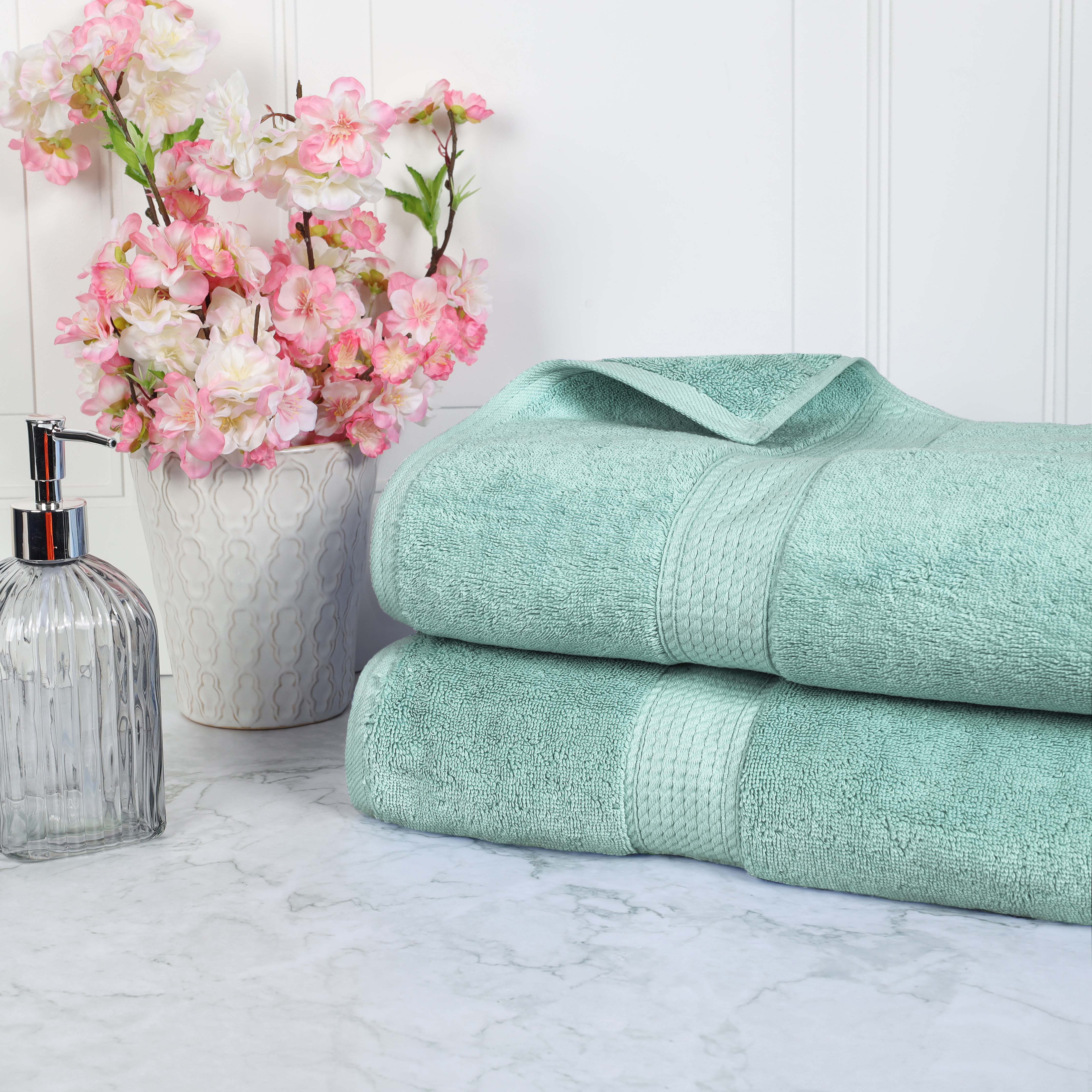 Madison Egyptian Cotton Plush Thick Absorbent Bath Sheet Set of 2