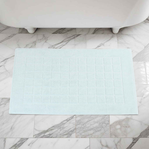 Nora Cotton Thick Solid Checkered Washable Bath Mat Set of 2