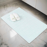 Nora Cotton Thick Solid Checkered Washable Bath Mat Set of 2