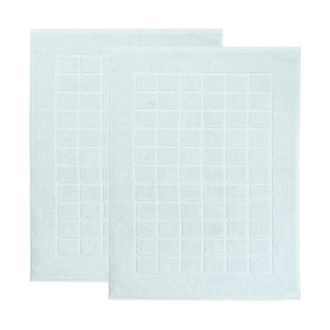Nora Cotton Thick Solid Checkered Washable Bath Mat Set of 2