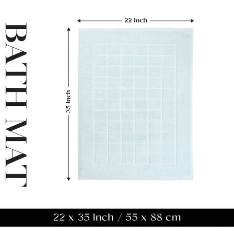 Nora Cotton Thick Solid Checkered Washable Bath Mat Set of 2