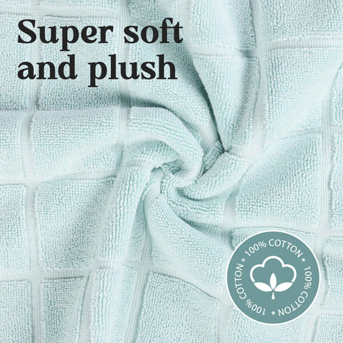 Nora Cotton Thick Solid Checkered Washable Bath Mat Set of 2