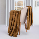 Fleece Plush Medium Weight Fluffy Soft Decorative Polka Dot Blanket